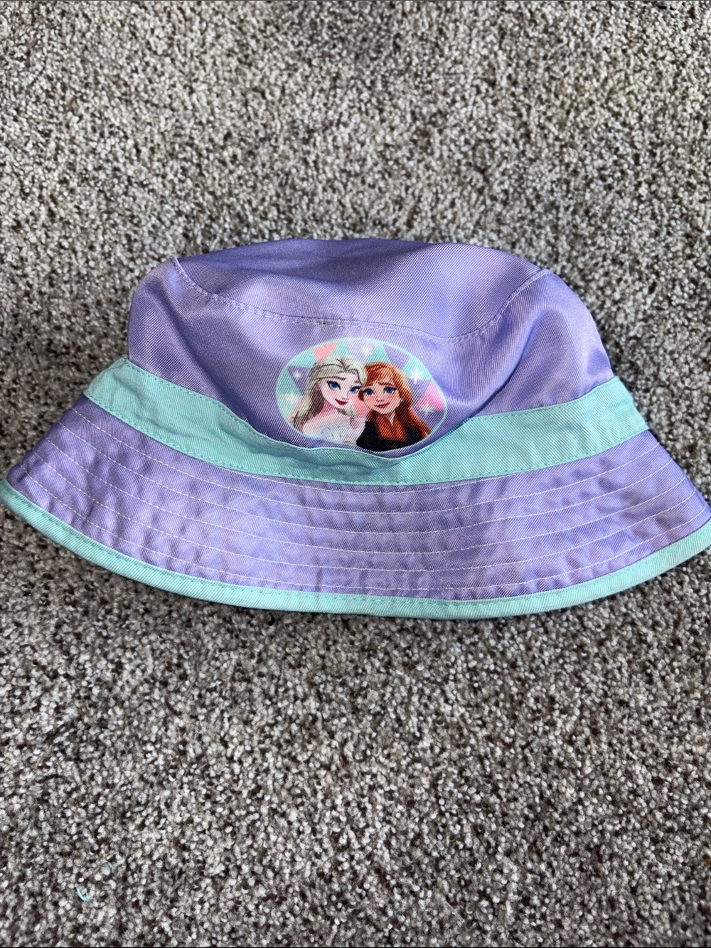 Disney Purple and Aqua Bucket Hat with Frozen Sisters